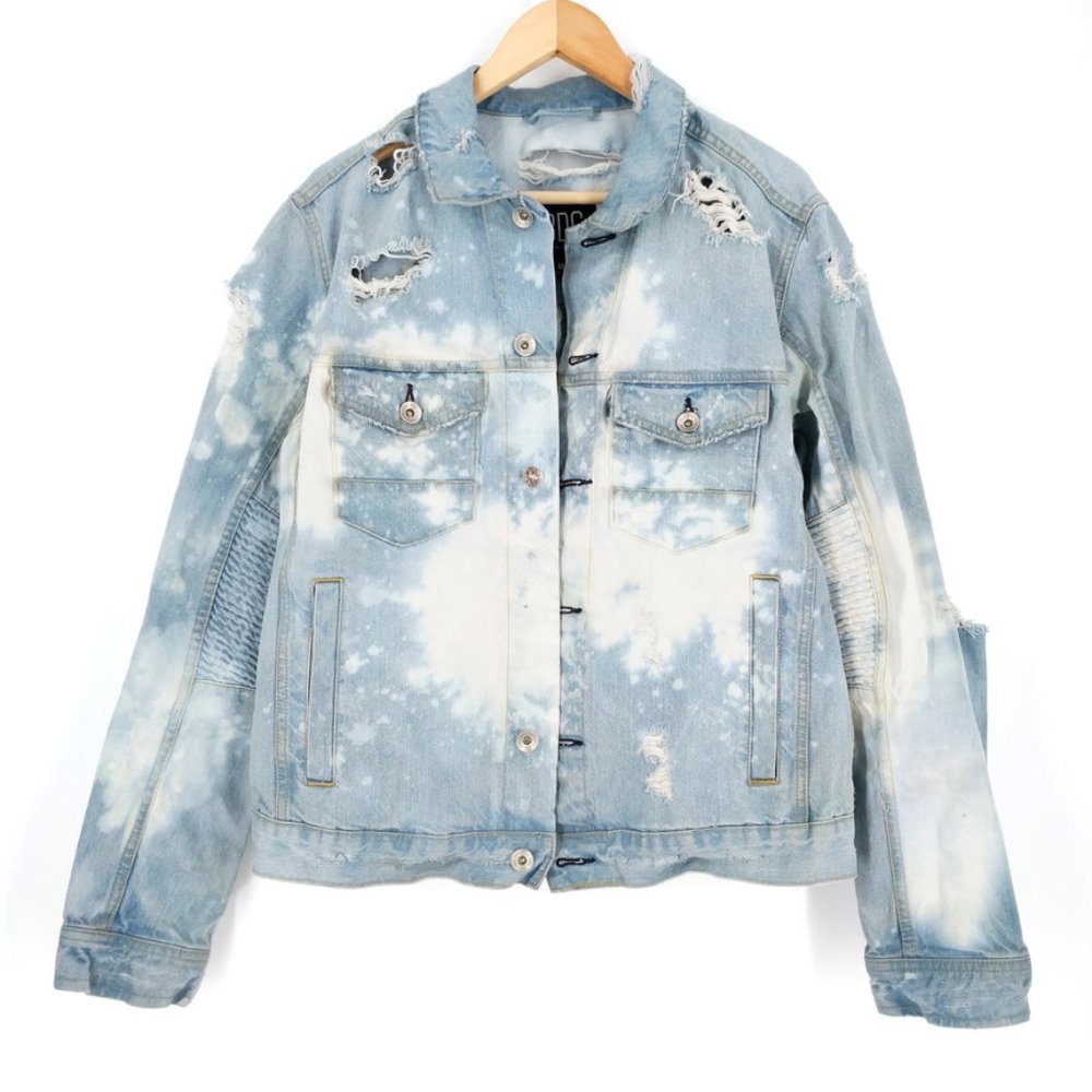 BDG Custom Distressed Denim Jean Jacket Grunge M